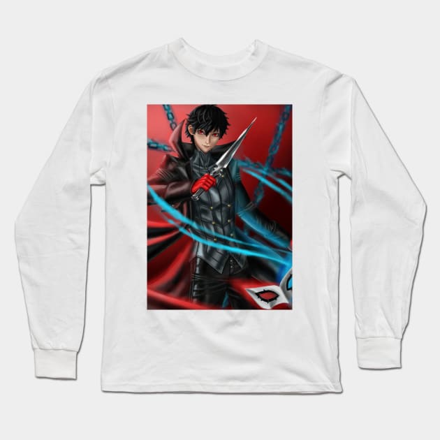 Muscle Amamiya Ren (JOKER) Long Sleeve T-Shirt by gagimas